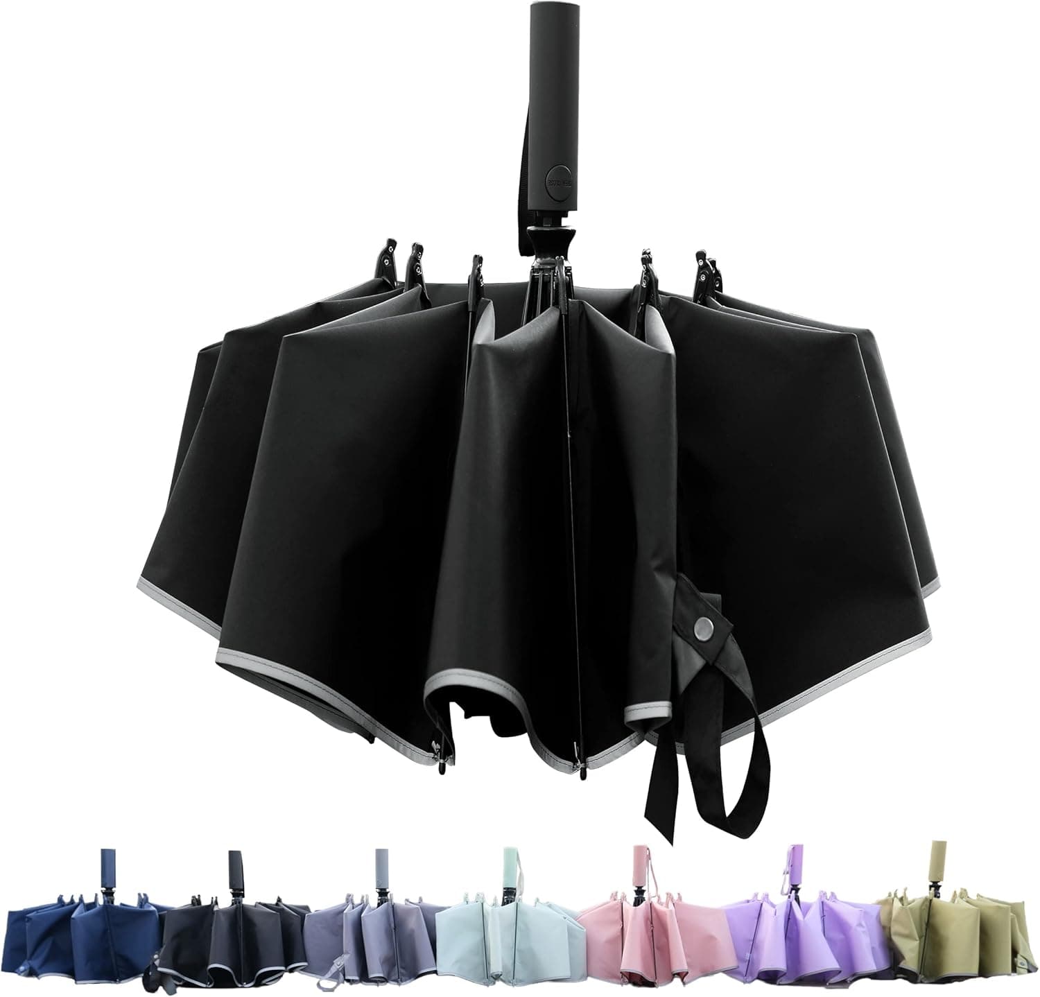 BAODINI UPF 50+ UV Umbrella Protection Sun Reverse Compact Umbrella for Rain Automatic Inverted Windproof Umbrella