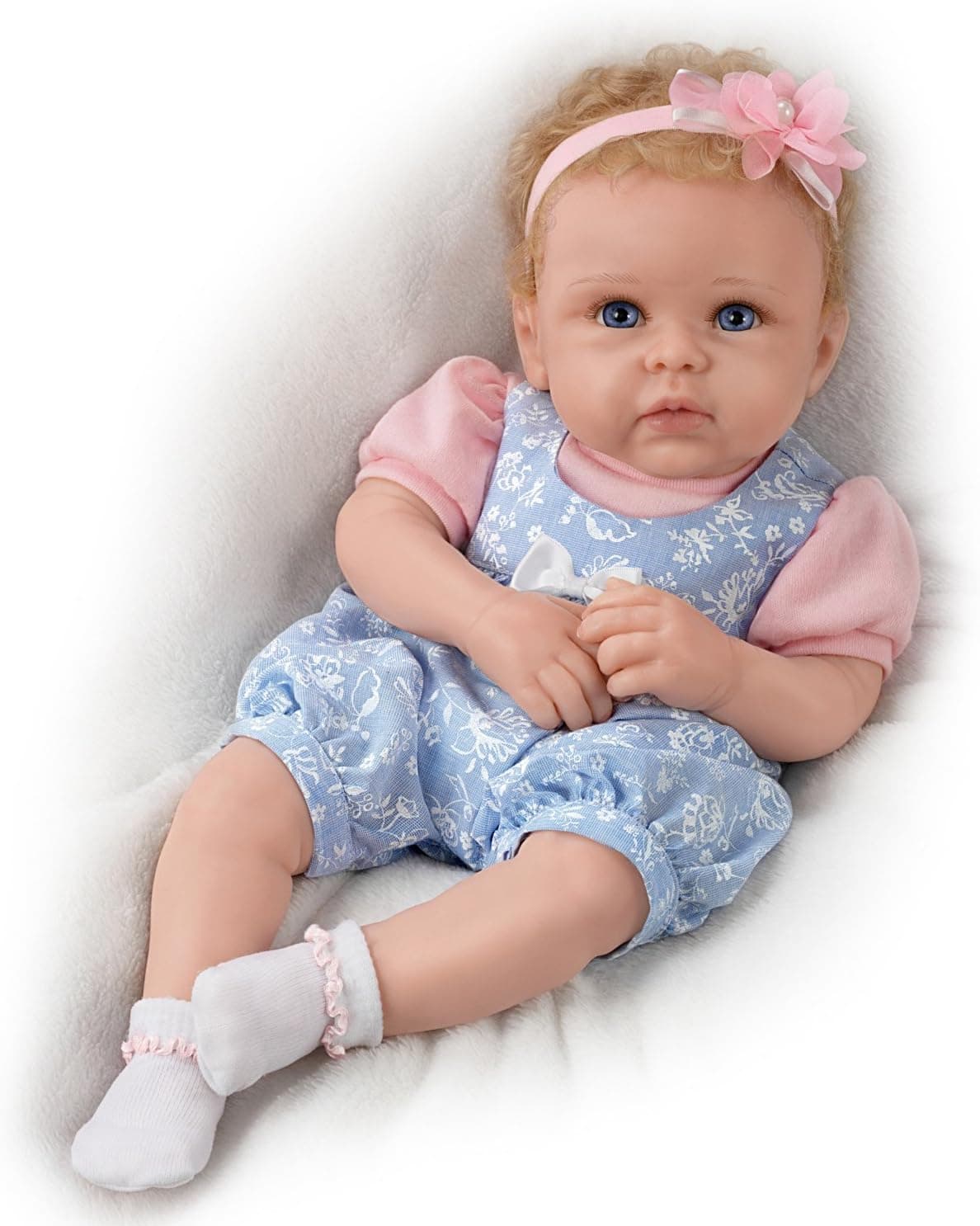 The Ashton - Drake Galleries Linda Murray Little Livie Weighted TrueTouch™ Silicone Baby Girl Doll with Rooted Hair