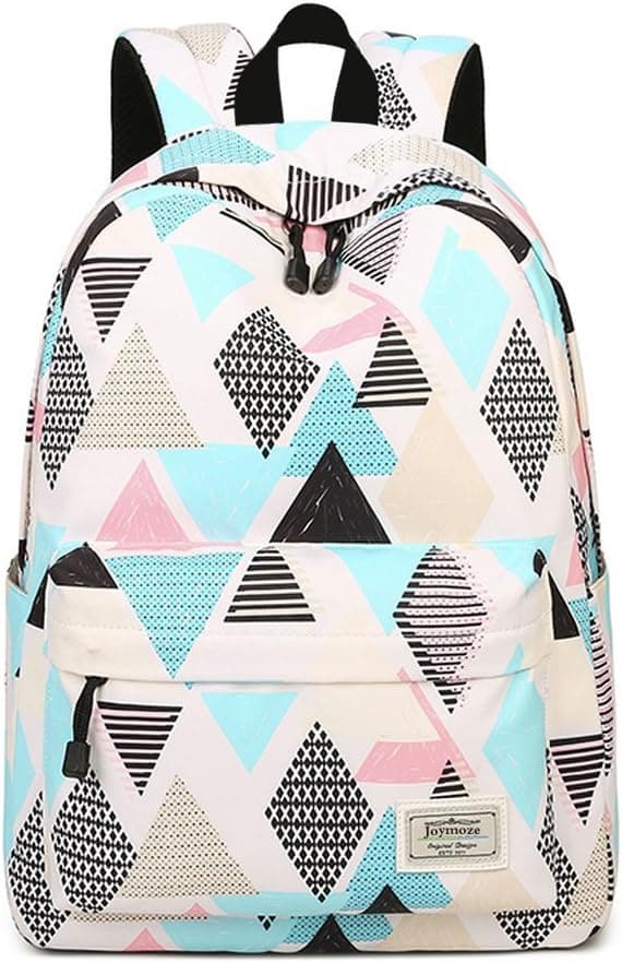 Joymoze Girl School Backpack Fit for 15.6" Laptop Children Bookbag Rhombus