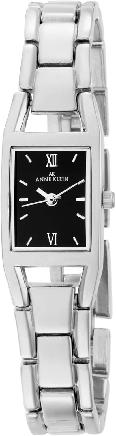 Anne Klein Women's 106419BKSV Silver-Tone Bracelet Watch