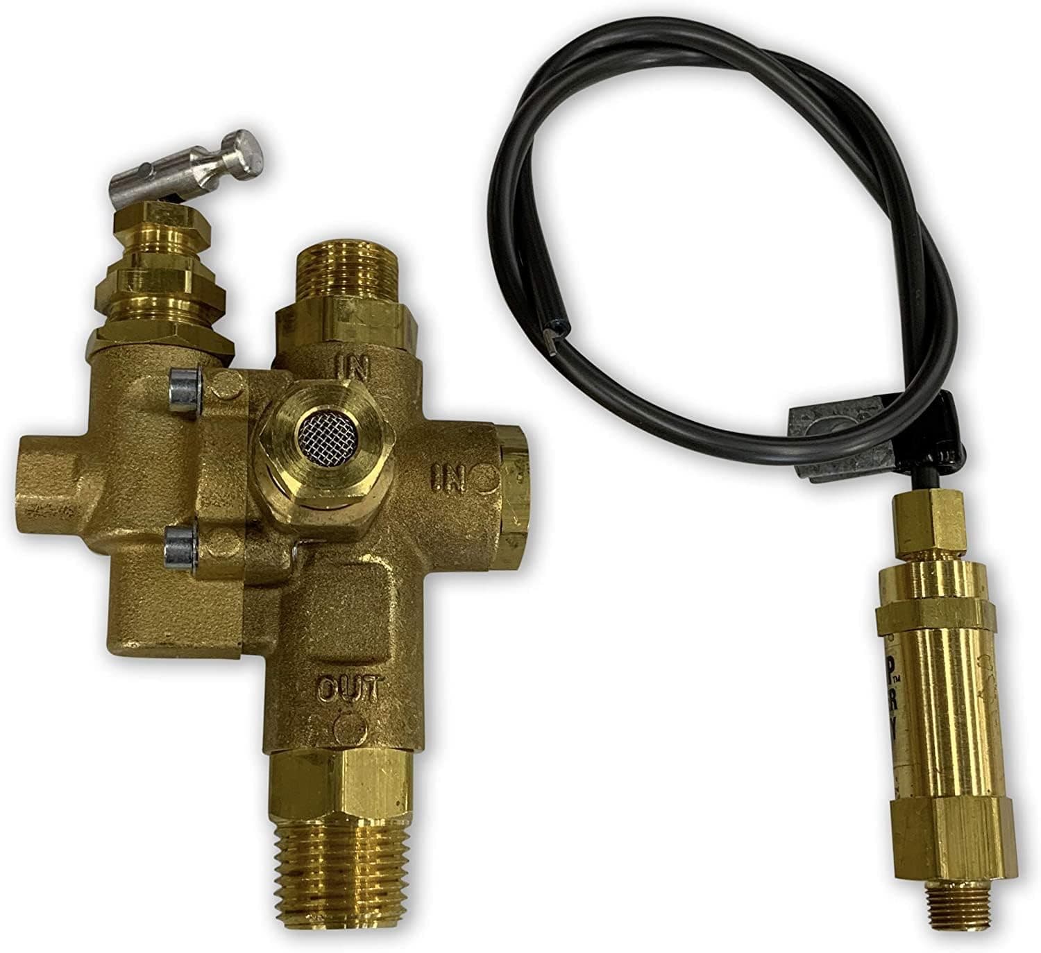 Gas air Compressor pilot unloader check valve combo 100-125 with 36" throttle cable