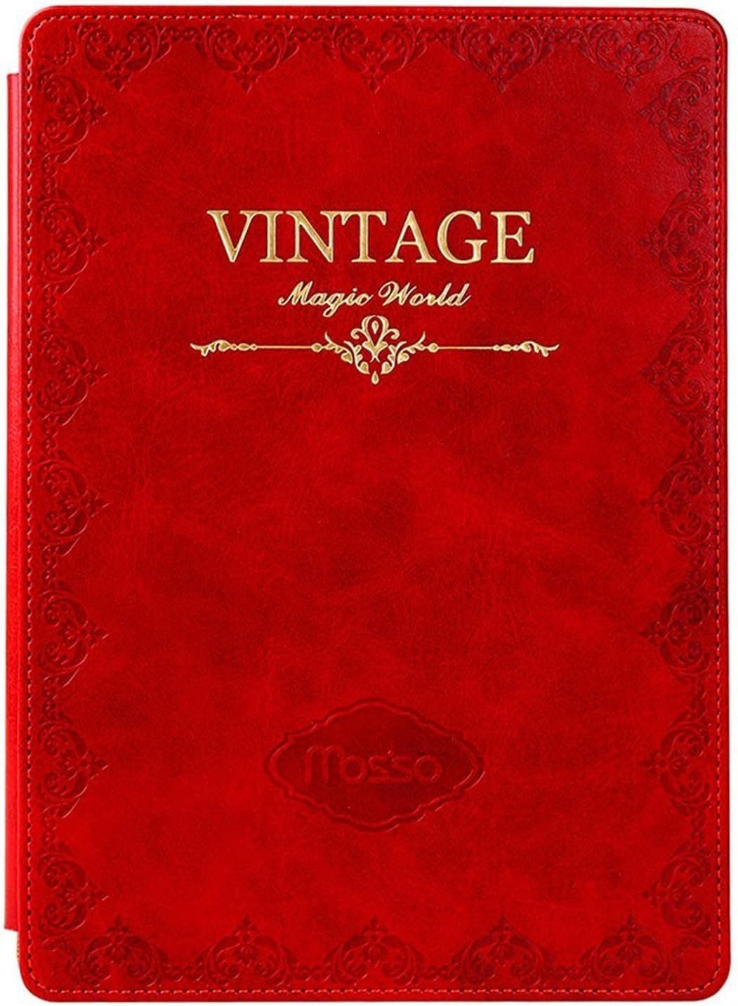 Mosiso Case iPad Mini 3 with Retina Display, Classic Retro Book Style Slim Fit Sleeve Coverwith Multi-angle Stand and Auto Wake/Wake Function for iPad Mini 3/2 / 1, Red