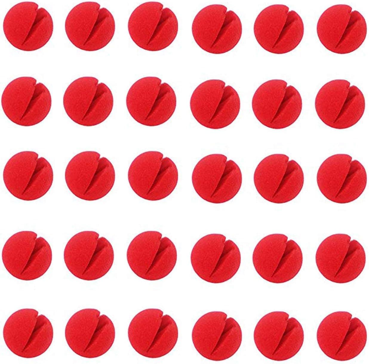 Tinsow 30PCS 2"x2" Red Circus Clown Nose Halloween Christmas Costume Party