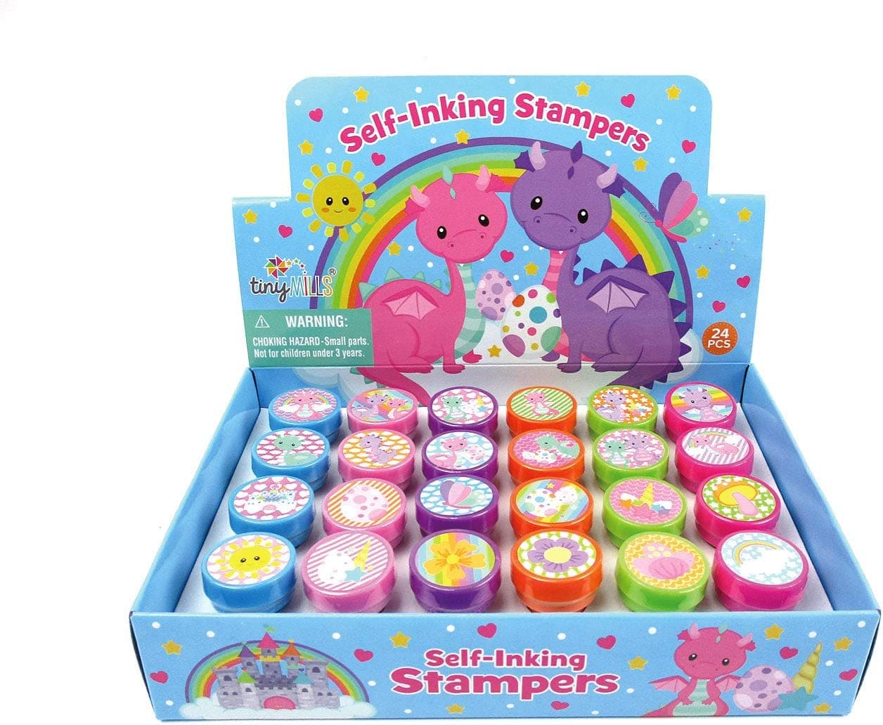 TINYMILLS 24 Pcs Dragon Stampers for Kids
