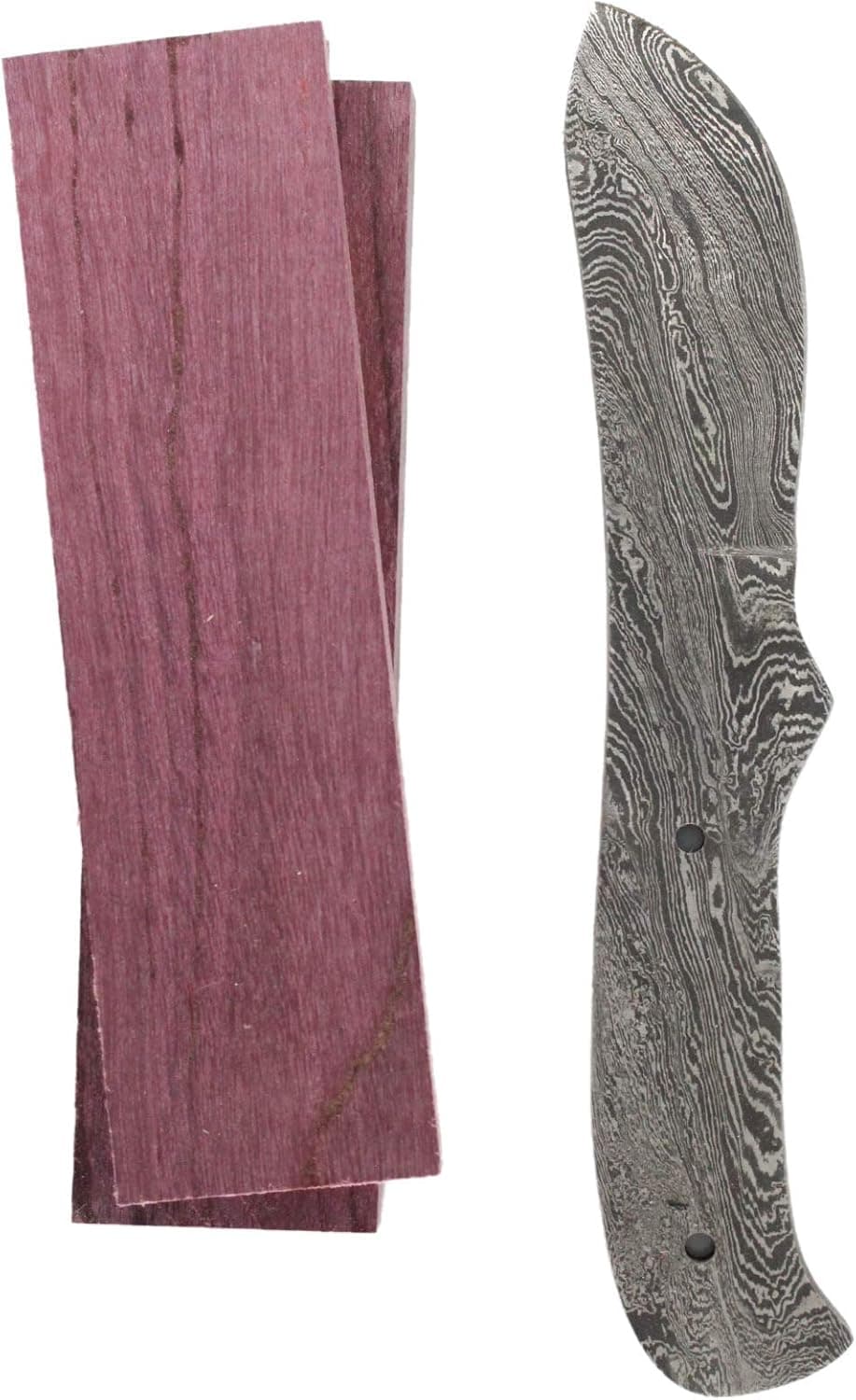 Payne Bros Custom Knives 7" SKINNER BLADE Damascus knife kit - KNIFE MAKING - KNIFE KITS (PURPLE HEART)