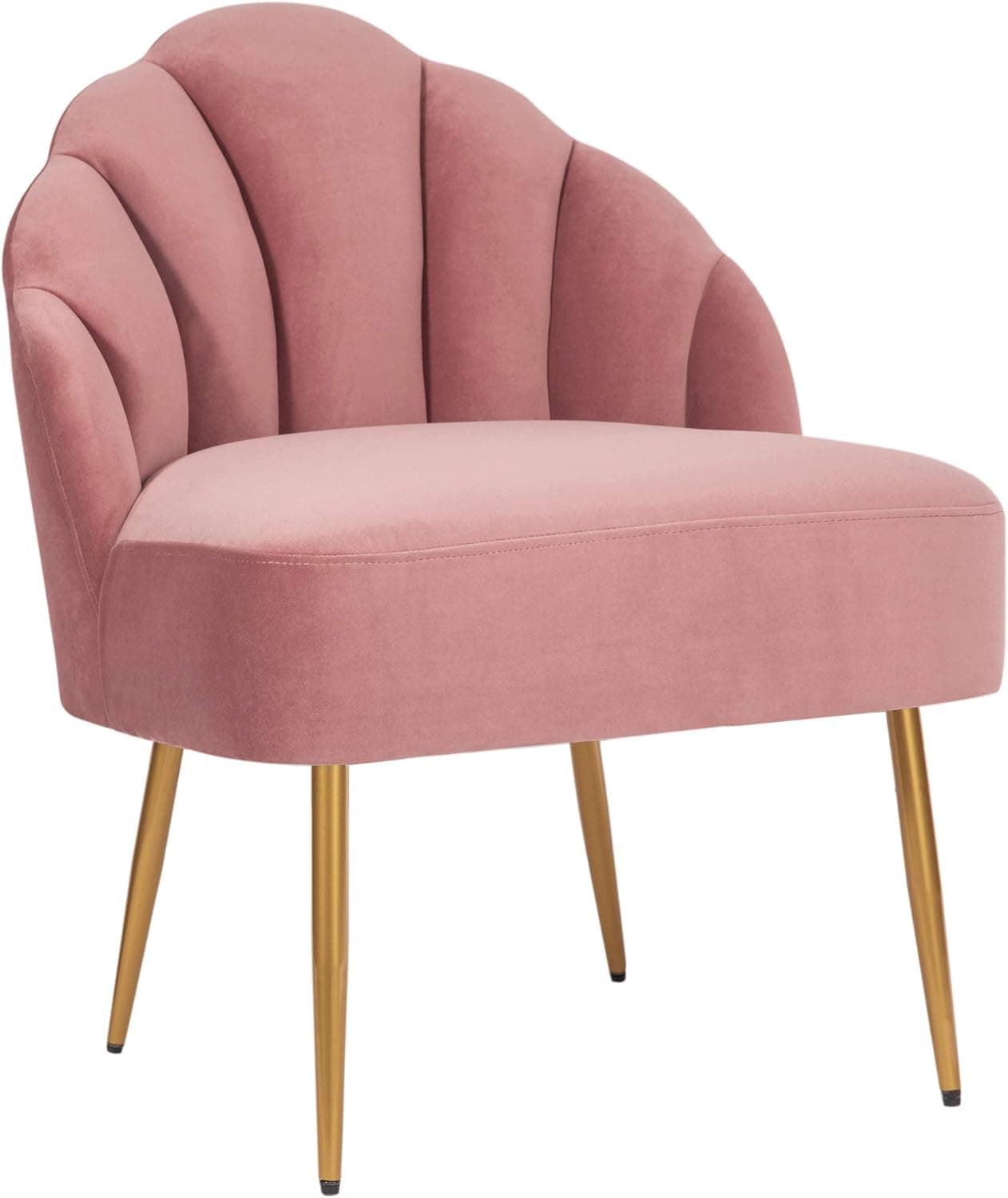 Amazon Brand – Rivet Sheena Glam Tufted Velvet Shell Chair, 23.5'W, Rose