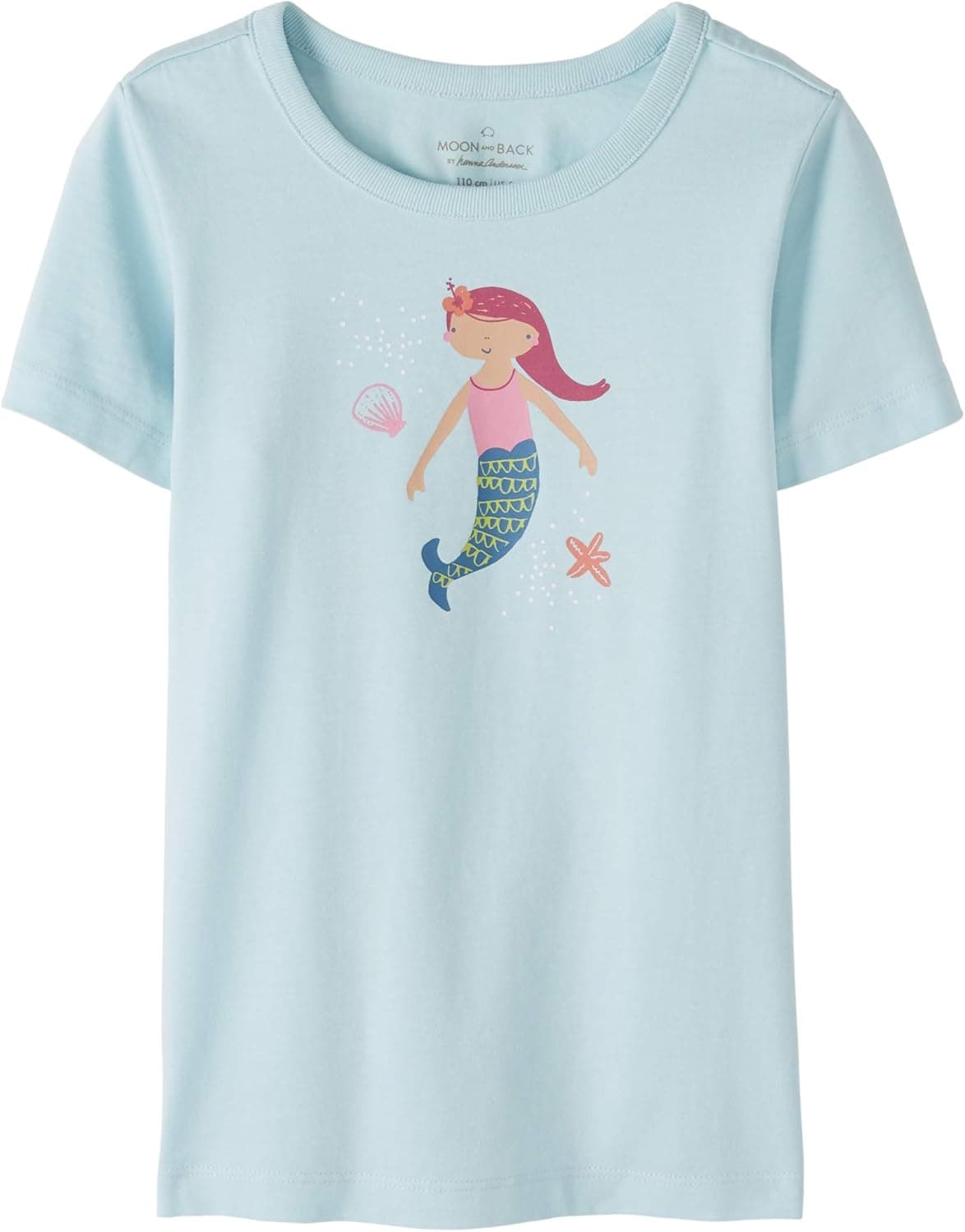 Moon and Back by Hanna Andersson Girls' Little Short Sleeve Graphic Tee