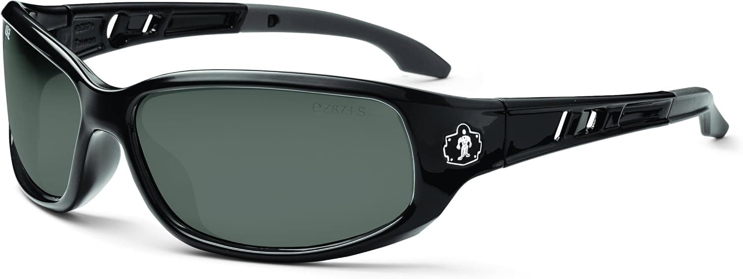 Ergodyne Skullerz Valkyrie Safety Sunglasses - Black Frame, Smoke Lens