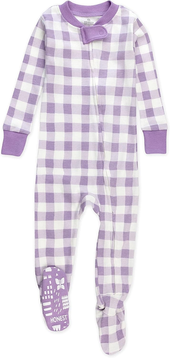 HonestBaby Baby Boys' Organic Cotton Snug-fit Footed Pajamas