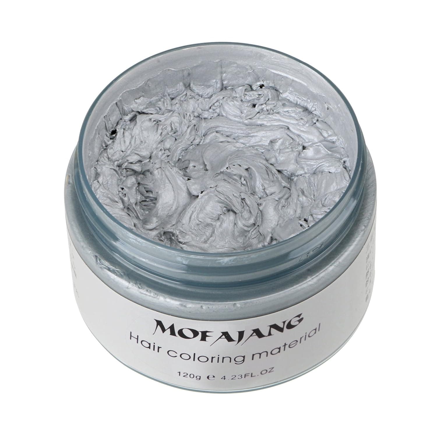 Hair Color Wax Temporary Hairstyle Cream Instant Colored Clay Styling Clay Unisex DIY Hair Color Wax Mud Dye Cream Temporary Modeling 120g (Grey)