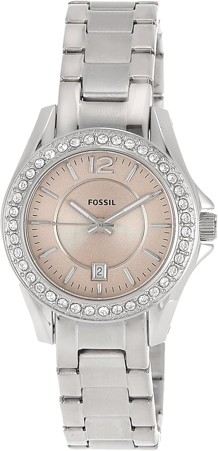 Fossil Riley Pink Dial Stainless Steel Ladies Watch ES3378