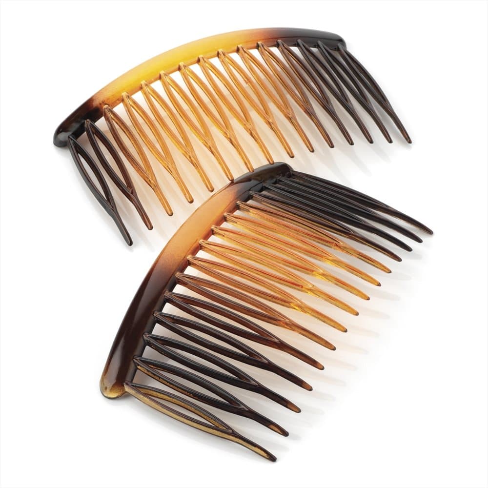 Two Piece Black Sprung Teeth Hair Comb Sets 8cm