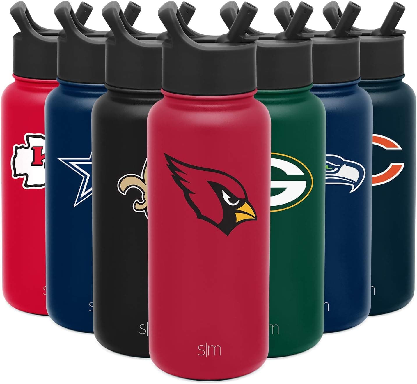 Simple Modern Officially Licensed NFL Water Bottle with Straw Lid Insulated Stainless Steel Thermos Gift | Summit Collection | 32oz