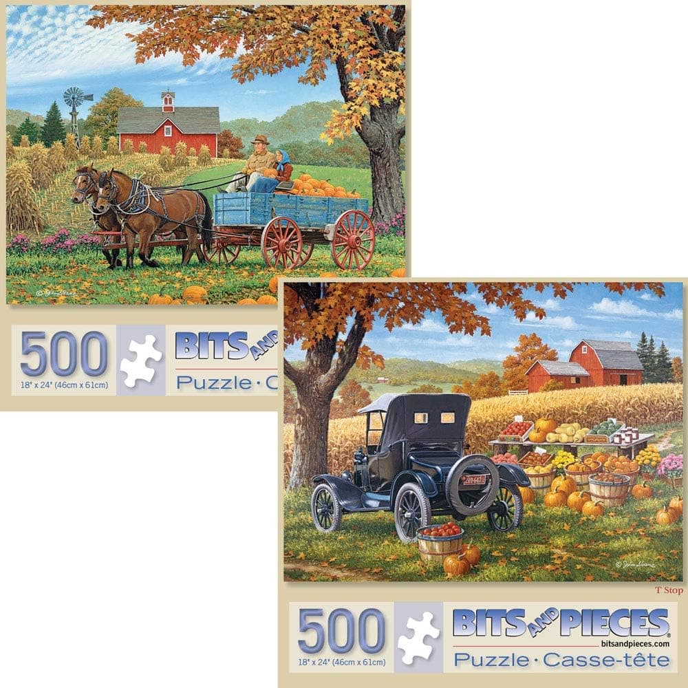 Bits and Pieces - Value Set of Two (2) 500 Piece Jigsaw Puzzles for Adults - Each Puzzle Measures 18" X 24" - 500 pc Jigsaws by Artist John Sloane