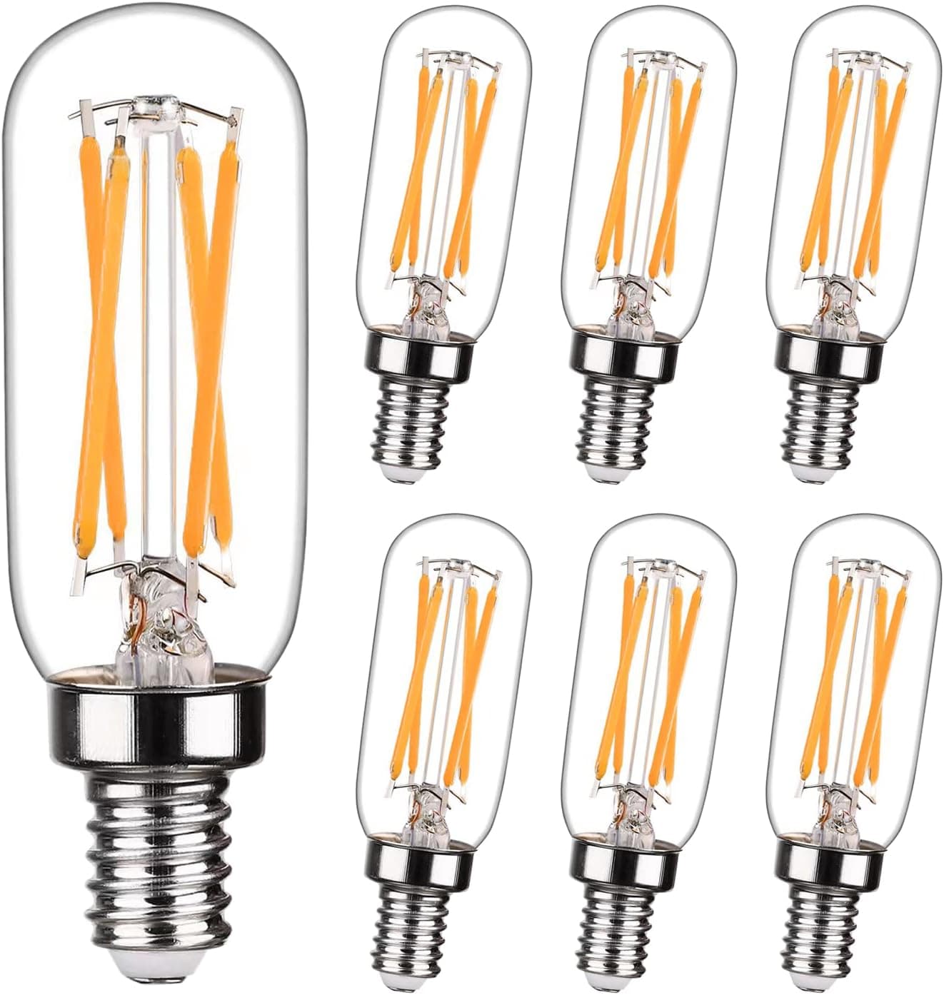 FUTIME 6Pack T6/T25 LED Bulb Dimmable, 5.5W Equal 60 watt Edison Light Bulbs,Warm White 2700K E12 Candelabra Bulb 60W for Chandeliers,Ceiling Fan,Pendant,Wall sconces AC120V 500LM Light Bulb