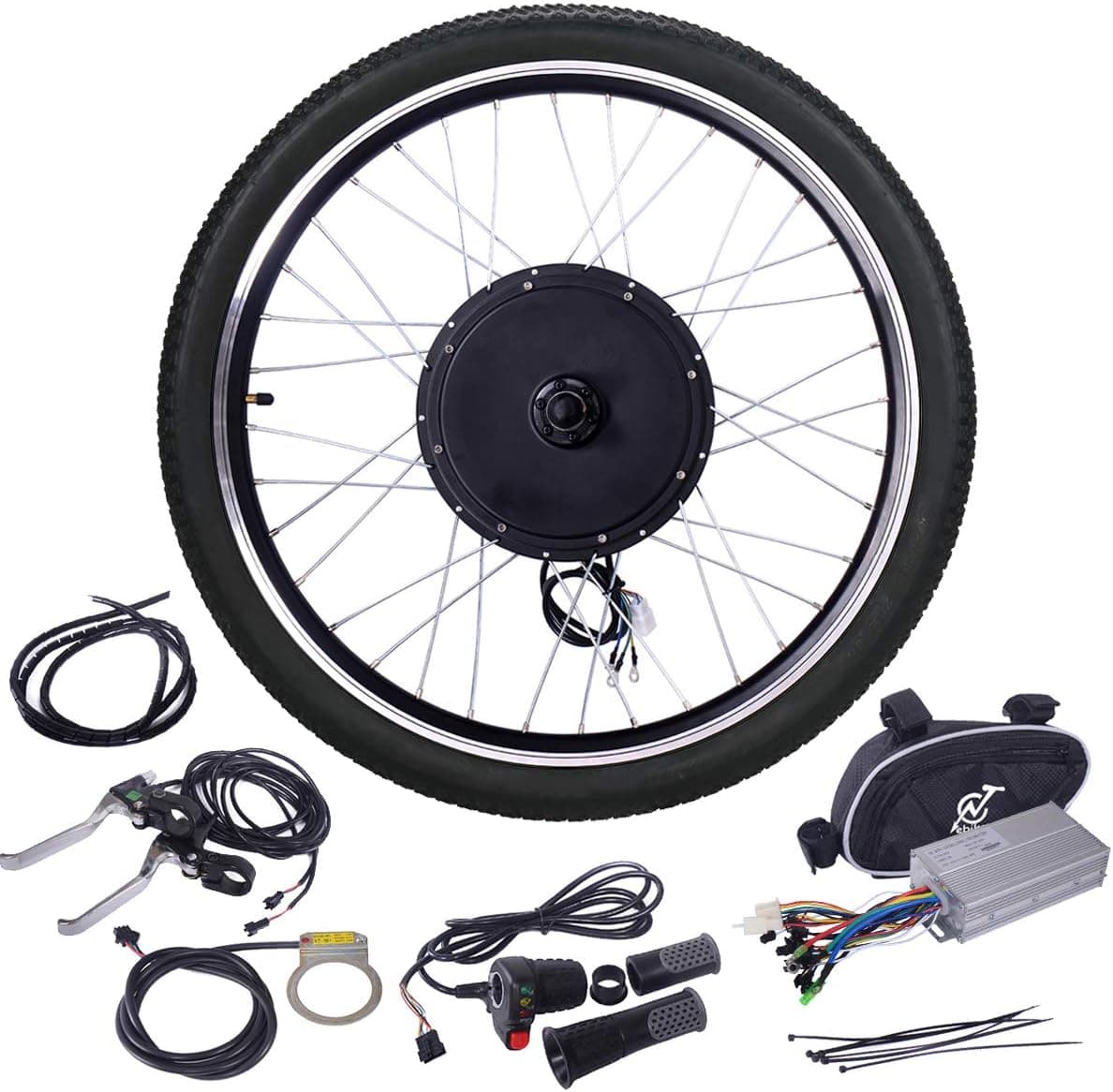 JAXPETY 48V 1000W Electric Bicycle Cycle E Bike 26" Wheel Ebike Hub Motor Conversion Kit Hub Motor Wheel