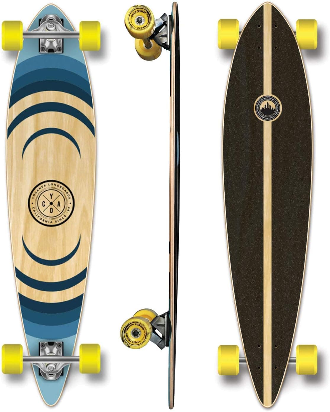 Yocaher Earth Series Complete Skateboards Longboard w/BlackWidow Premium 80A Grip Tape Aluminum Truck ABEC-9 Bearing 70mm Skateboard Wheels