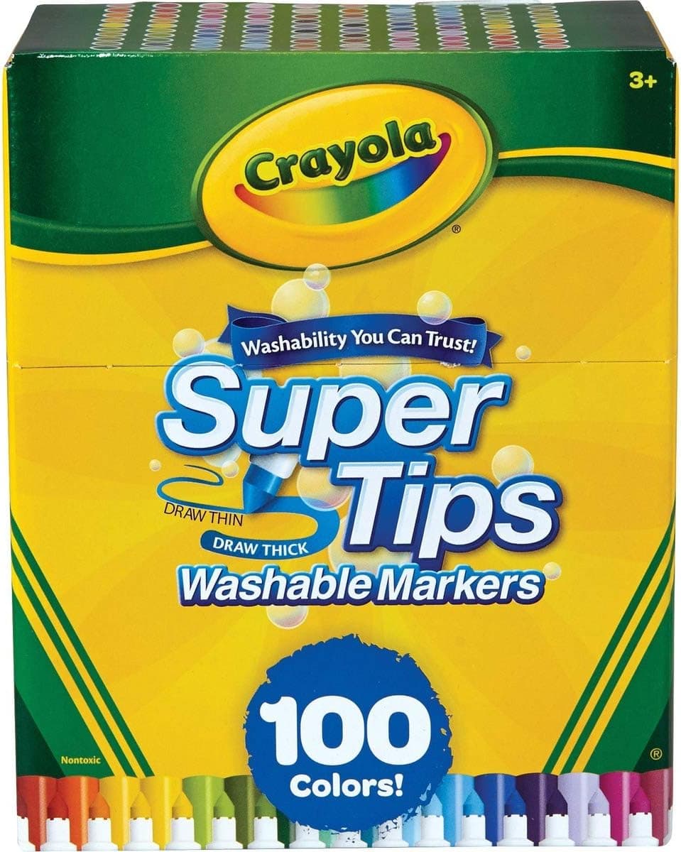 Crayola Super Tips Washable Markers, Gift Age 3+ - 100 Count (2)