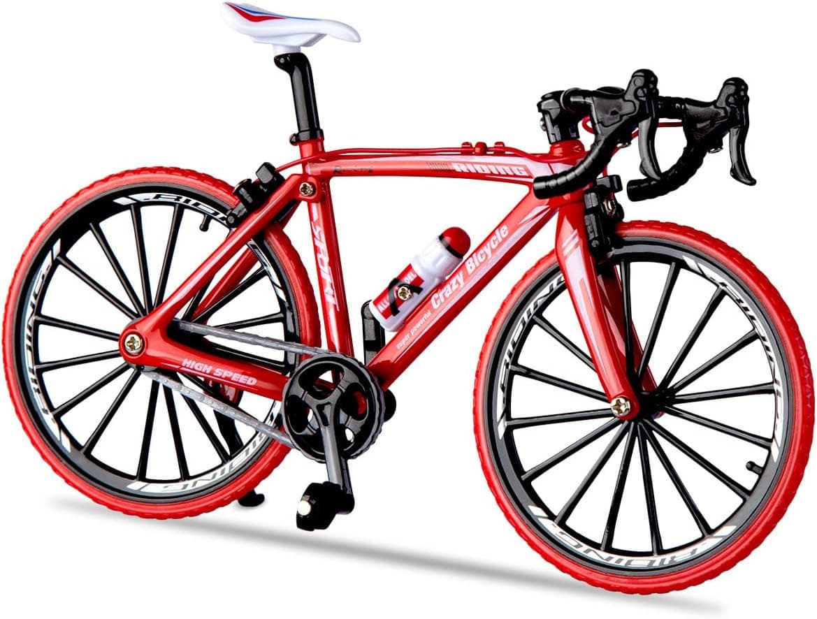 1:10 Scale Die-Cast Alloy Mini BMX Mountain Bike Finger Bicycle Model Toy Desktop Decoration Crafts for Cycling Lovers Bike Racers Athletes Children Boys and Girls (Red)