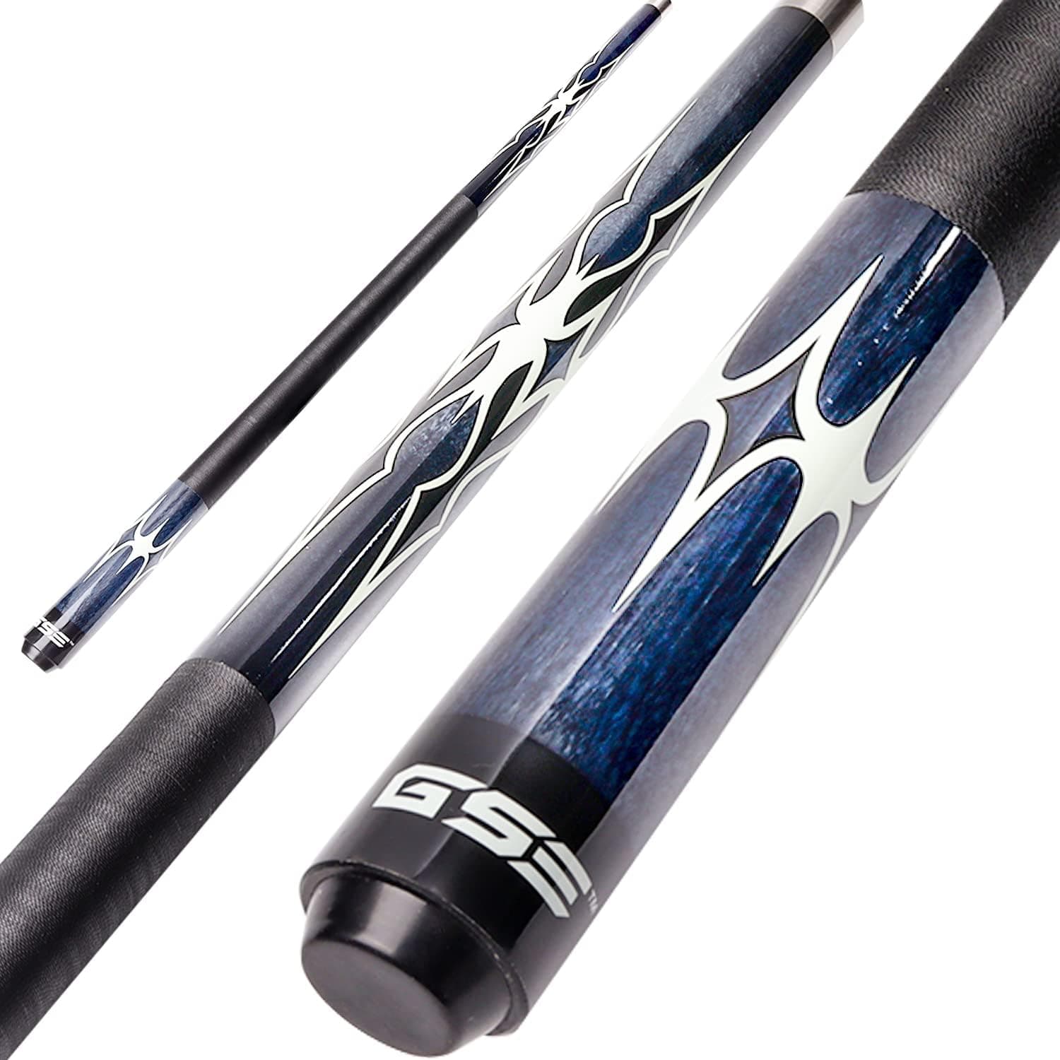 GSE 58" 2-Piece Canadian Maple Hardwood Billiard Pool Cue Sticks for Men/Women. Great for House or Commercial/Bar Use. (Several Colors, Weight from 18oz, 19oz, 20oz, 21oz Available)