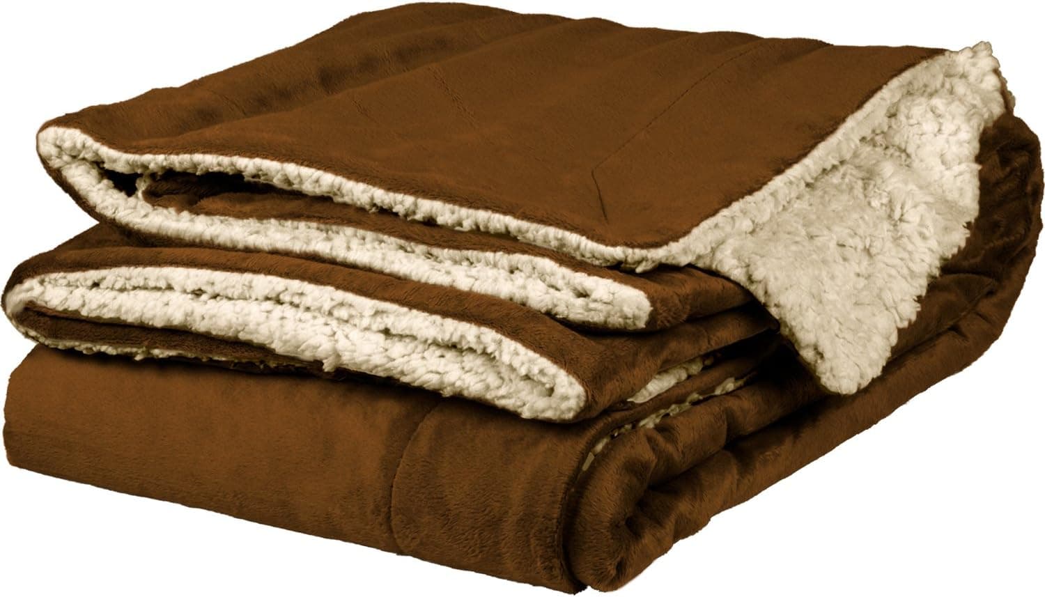 Terry Town DP1709-CHC 1 Micro Mink Sherpa Throw, Chic BRWN