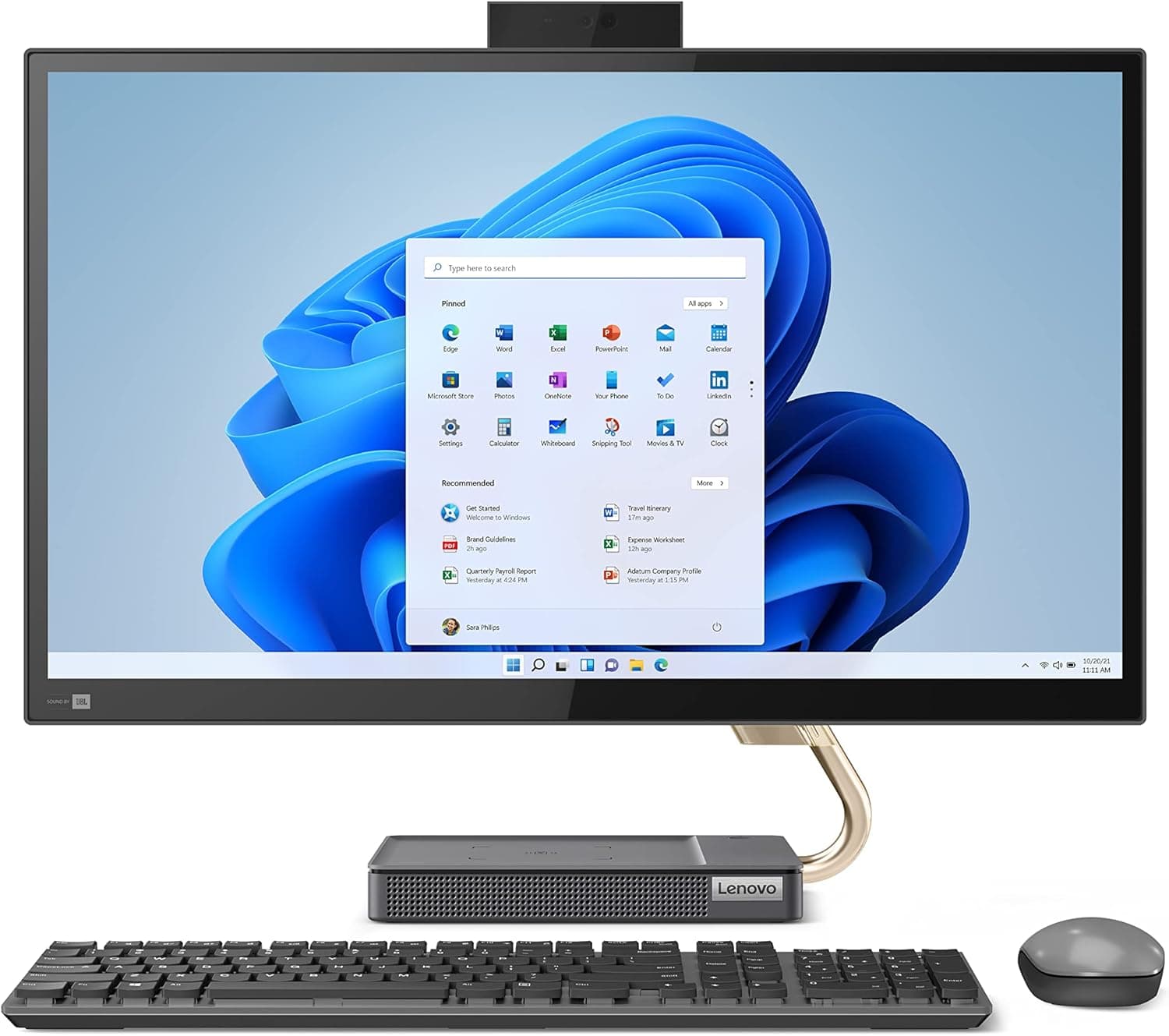 Lenovo IdeaCentre AIO 5i All-in-One Computer, 27" QHD Touch Display, Intel Core i7-10700T, 16GB RAM, 1TB HDD, 512GB SSD, Windows 11