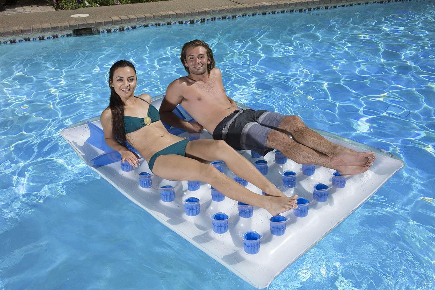 Poolmaster Double French Pocket Swimming Pool Mattress Float Lounge