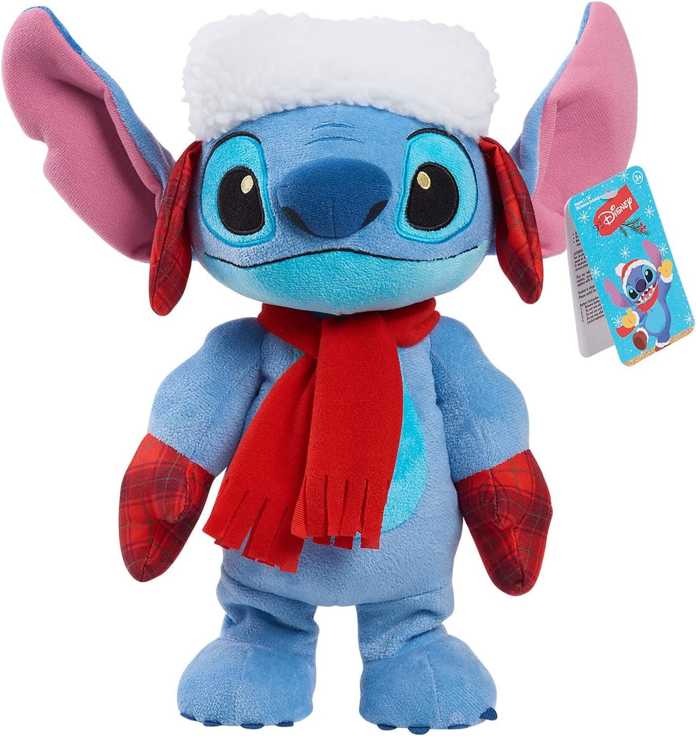 Disney Stitch Holiday Dancing Feature Plush with Music, Officially Licensed Kids Toys for Ages 3 Up, Gifts and Presents