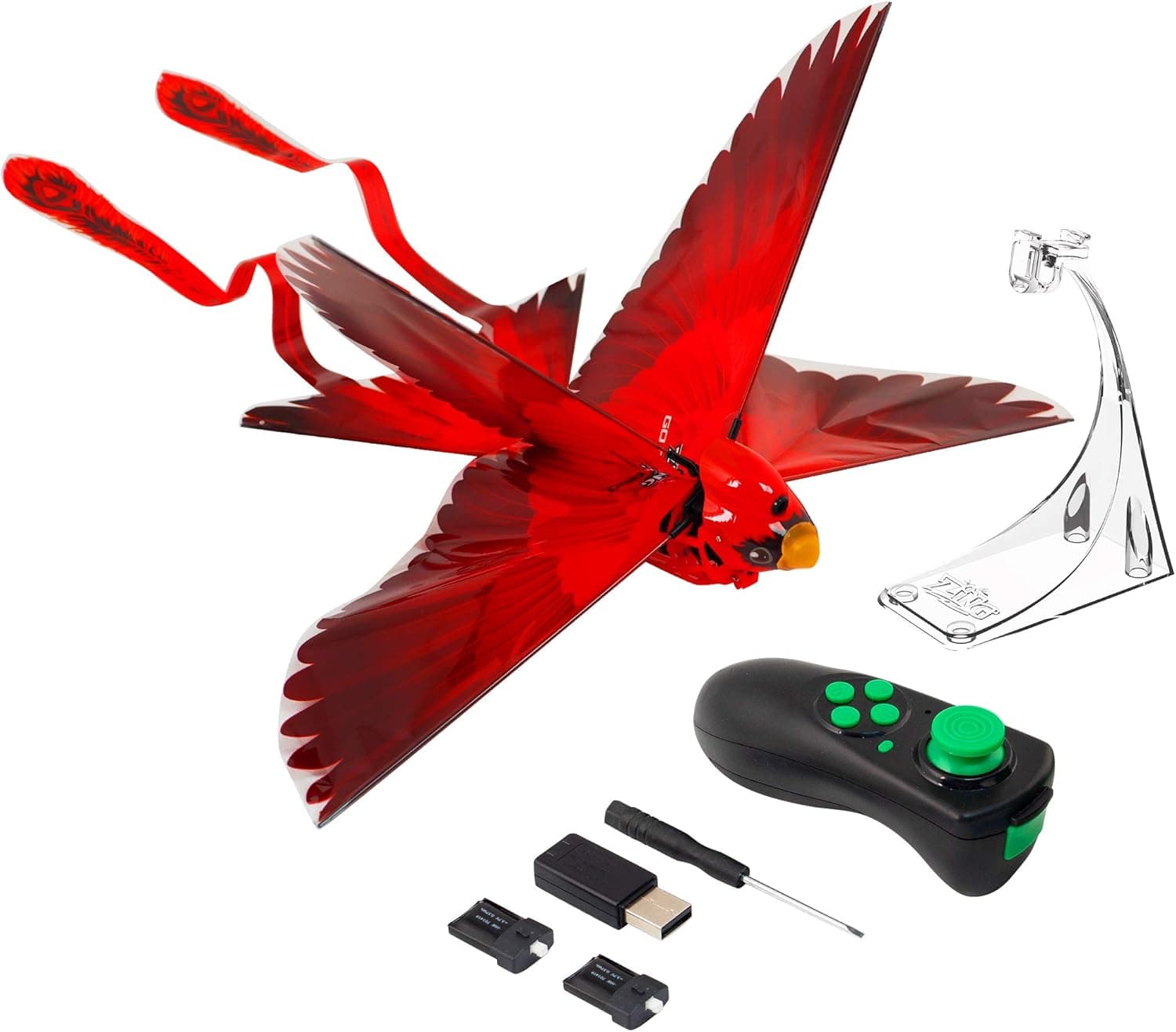 Zing Go Go Bird - Red - Remote Control Flying Toy - Looks and Flies Like A Real Bird - Great Starting RC Toy for Boys and Girls - Packaging May Vary