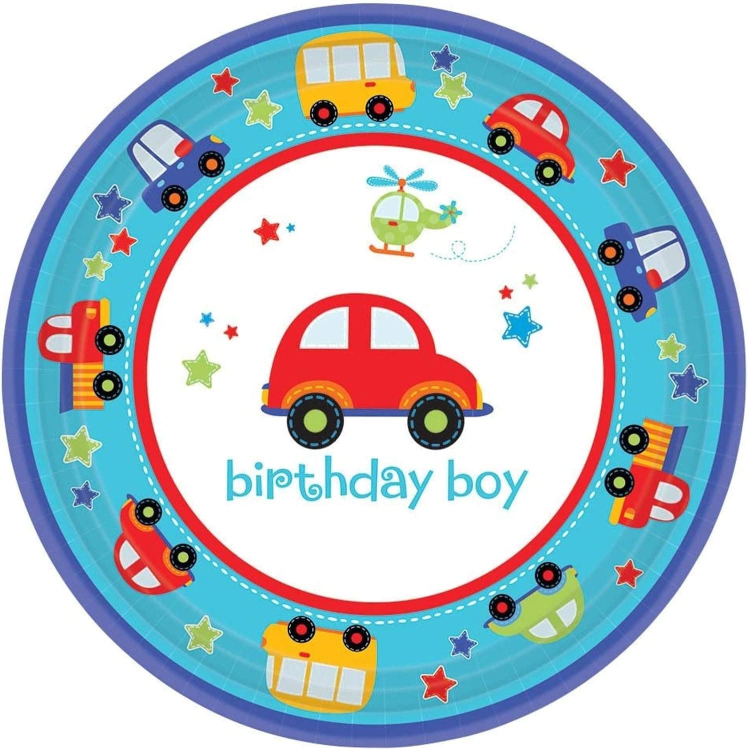 amscan All Aboard 1st Birthday Party Plates 18 Count Multicolor One Size