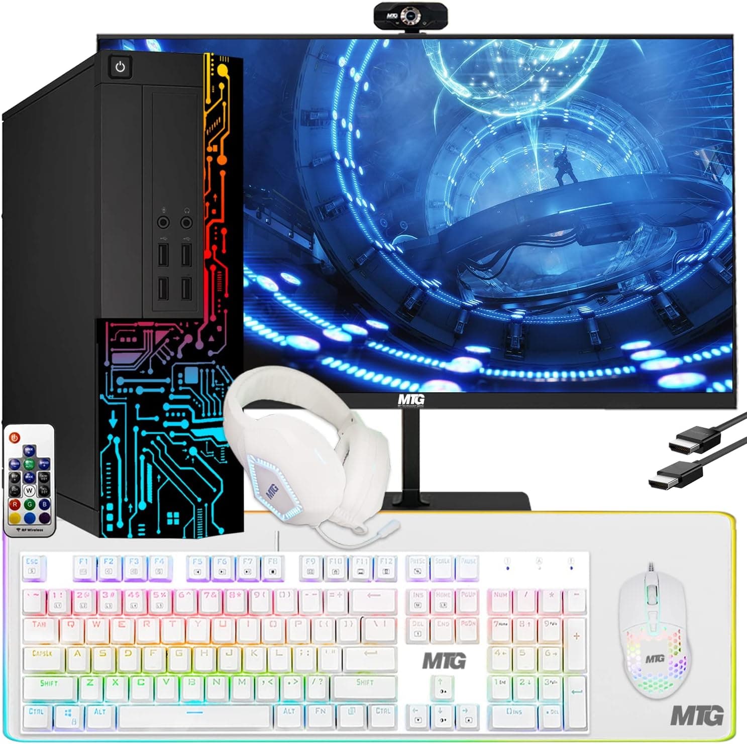 Computer Desktop PC, Intel Core i5, TechMagnet Siwa 3, 16GB RAM, 1TB HDD, New MTG 22 Inch Monitor, Gaming Kit with Webcam, WiFi, Windows 10 Professional (Renewed)