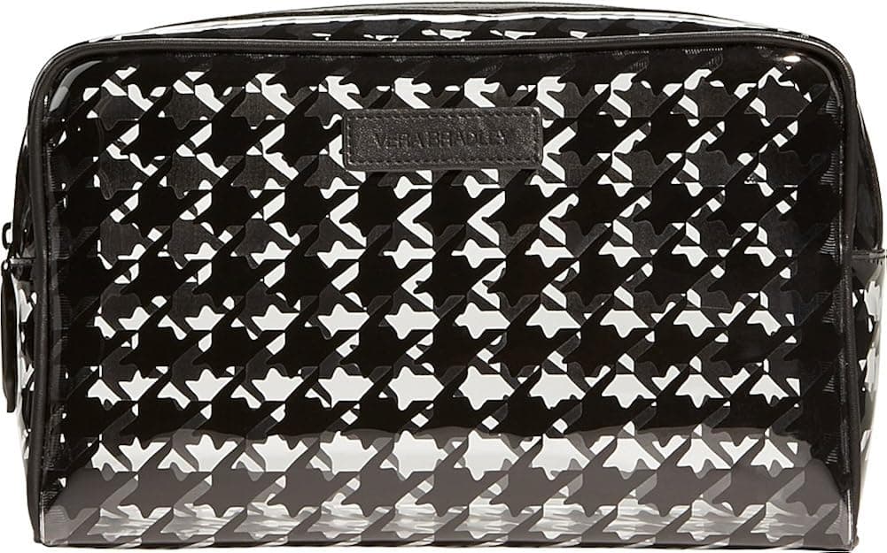 Vera Bradley Clear Cosmetic (Midnight Houndstooth)
