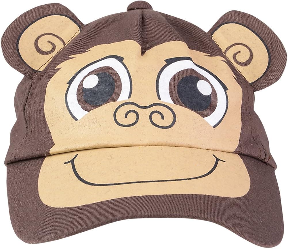 Kids Adjustable Brown Monkey Animal Zoo Baseball Cap Costume Hat