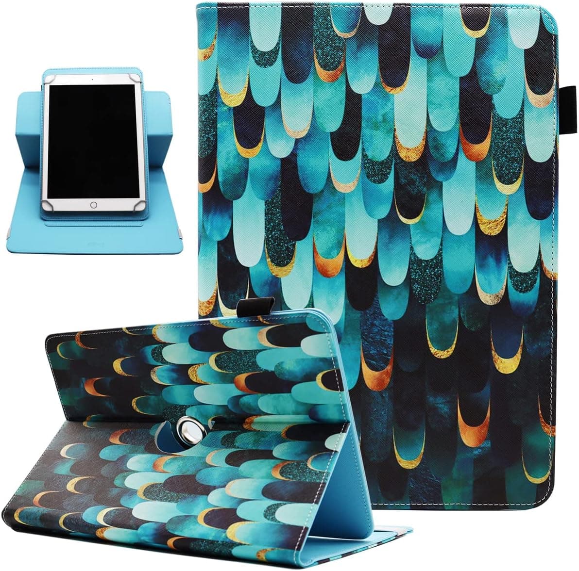 Universal 10 10.1 Inch Android Tablet Case, Universal Tablet Rotating Case Cover for 10 10.1 Inch Tablet, Dluggs 360 Degree Rotating Case for 9.5 - 10.5 Inch Tablet, Mysterious