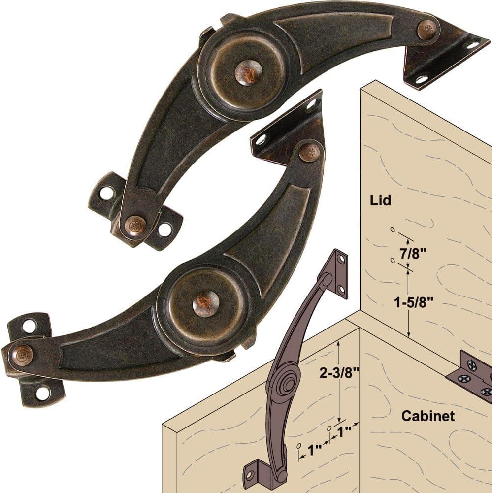 Platte River 937383, Hardware, Closing Mechanisms, Friction Lid Supports, Friction Lid Stay-Dark Bronze