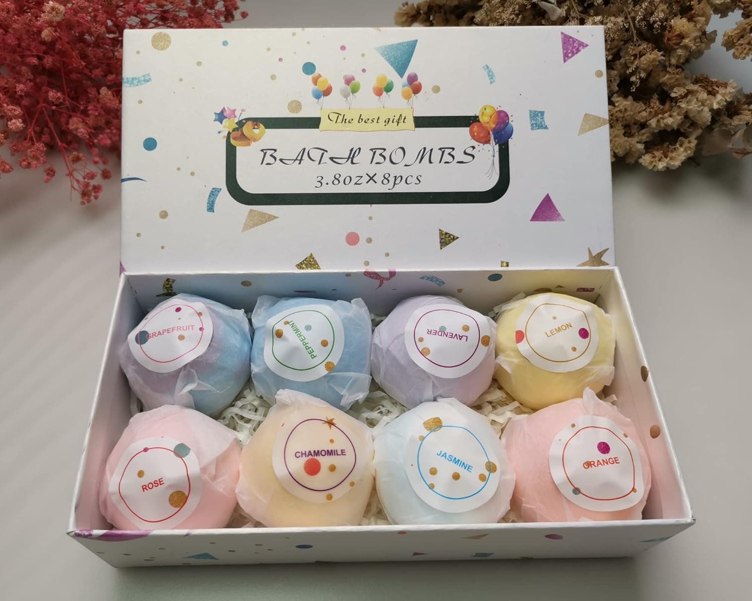 Sagekia (Large Size XXL) Bath Bombs Gifts Set Suitable for Everyone, 3.8oz × 8Pcs, Give a Gift & Family Bathding, Organic & Natural Bath Bombs, It‘s Inconspicuous, But Very Practical