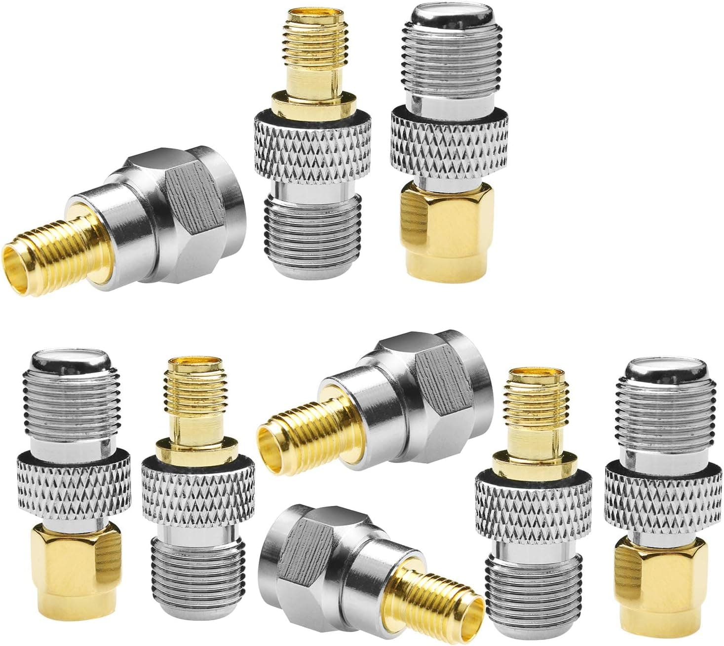 F-Type to SMA Male Female 3 Sets 9 Pcs RF Coaxial Coax Adapter Connector SMA to F-Type SMA Male to F Female F Female to SMA Female