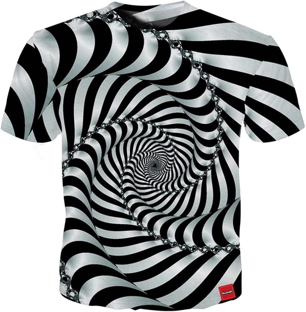 YUNCLOS Men's 3D Pattern T-Shirt Casual Print Short Sleeve Graphic Tees Summer Cool Tees XS-XXL