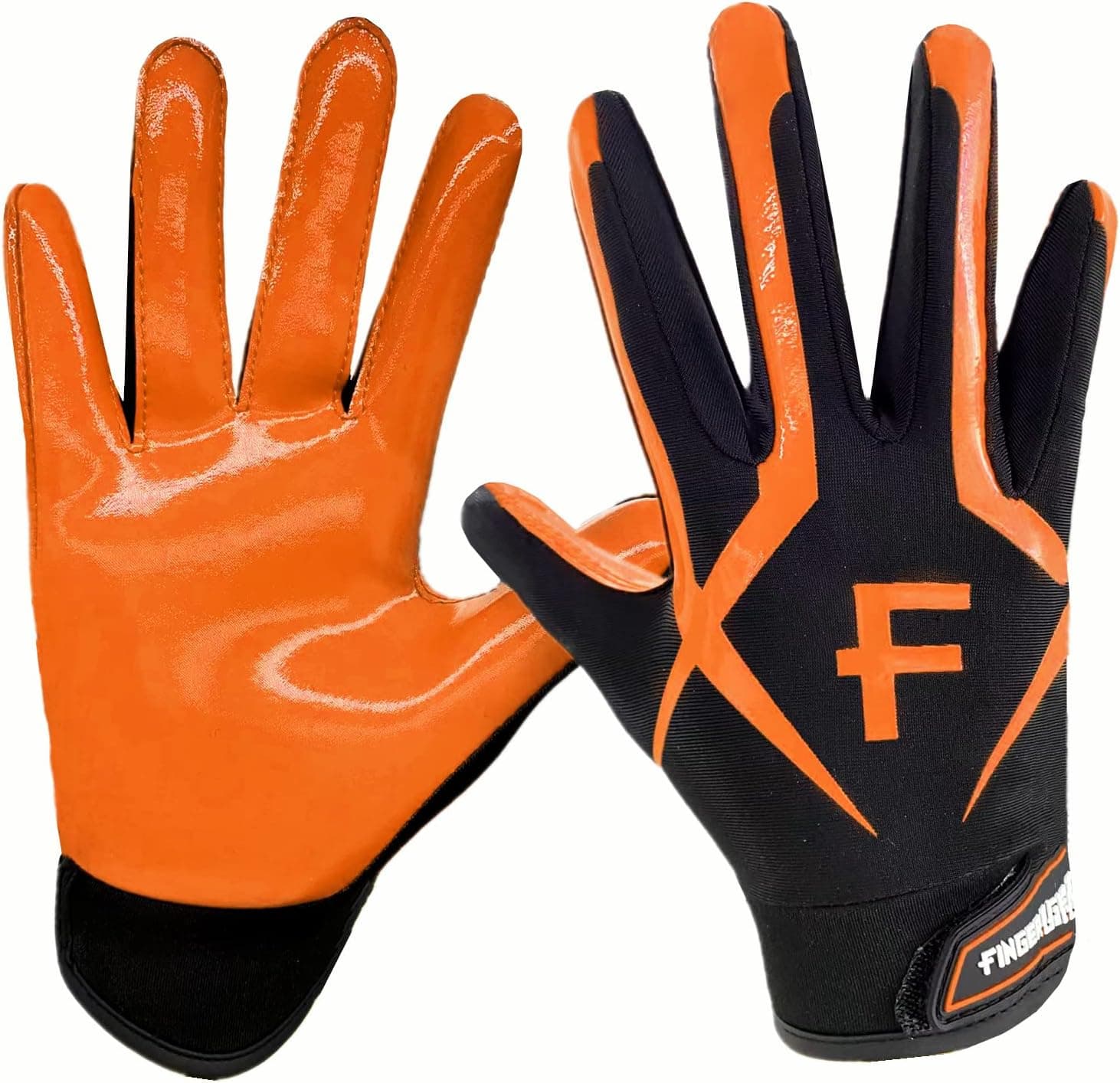 FINGER TEN Football Receiver Gloves Men Adult Receiving Gloves Pro 2.0 Grip Gloves Breathable in White Red Black Blue Small Large Medium X-Large
