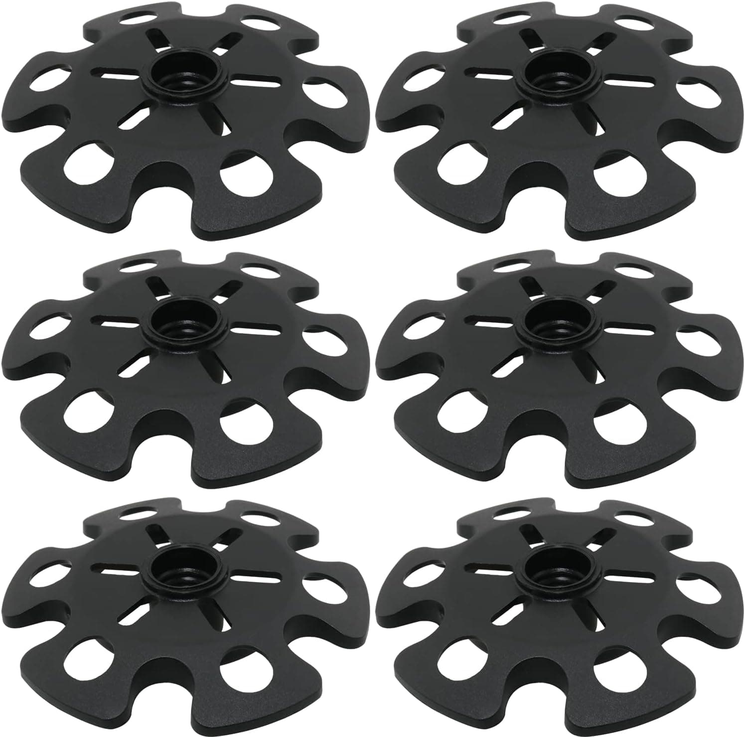 MEETOOT 6pcs Rubber Pole Tip Protectors Trekking Pole Mud Snow Baskets, Replacement Accessory for Ski Pole, Black