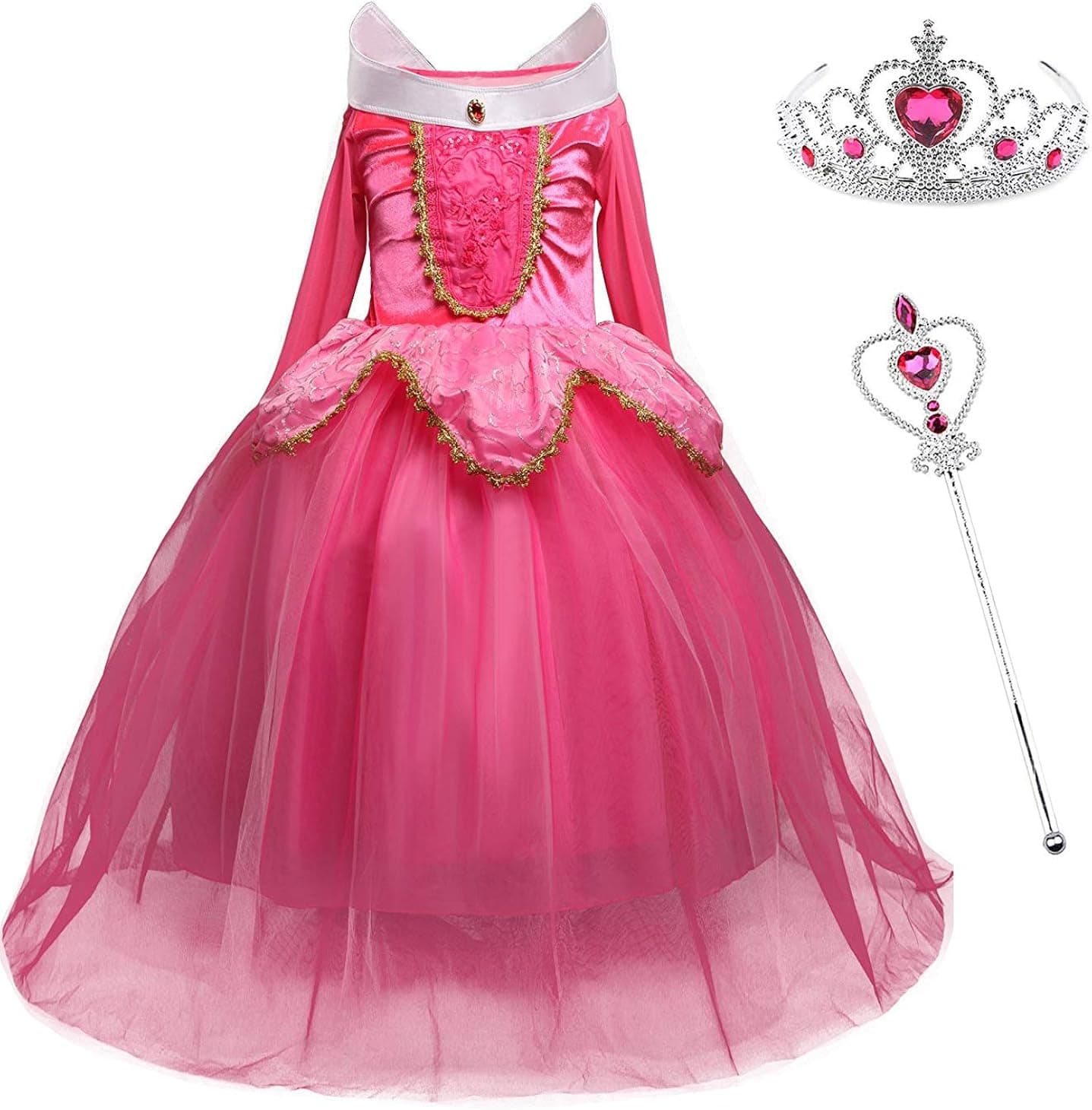 MYZLS Girls Princess Costume Sleeping Beauty Girls Fancy Party Dress Halloween Dress Up Outfit