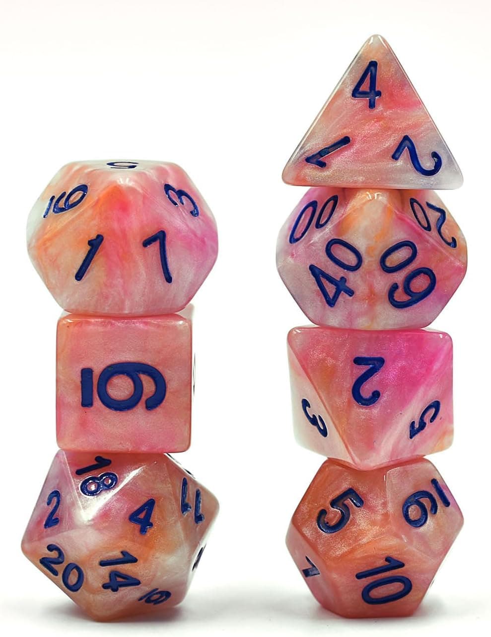 HDdais Polyhedral 7-Die Dice Set Colourful DND Gaming Dice for Dungeons and Dragons Tabletop Roleyplaying & DND Games