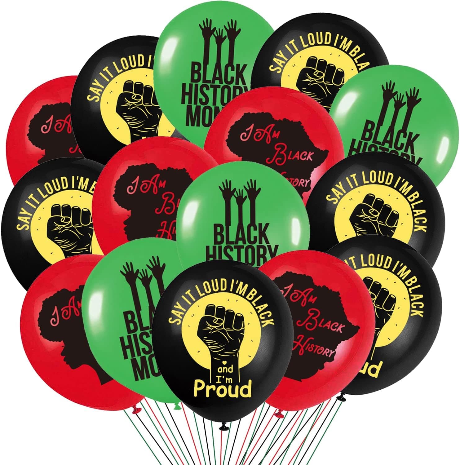 Black History Month Balloons Party Decoration - African BHM Worthwhile Commemoration National Party Balloons Decoration