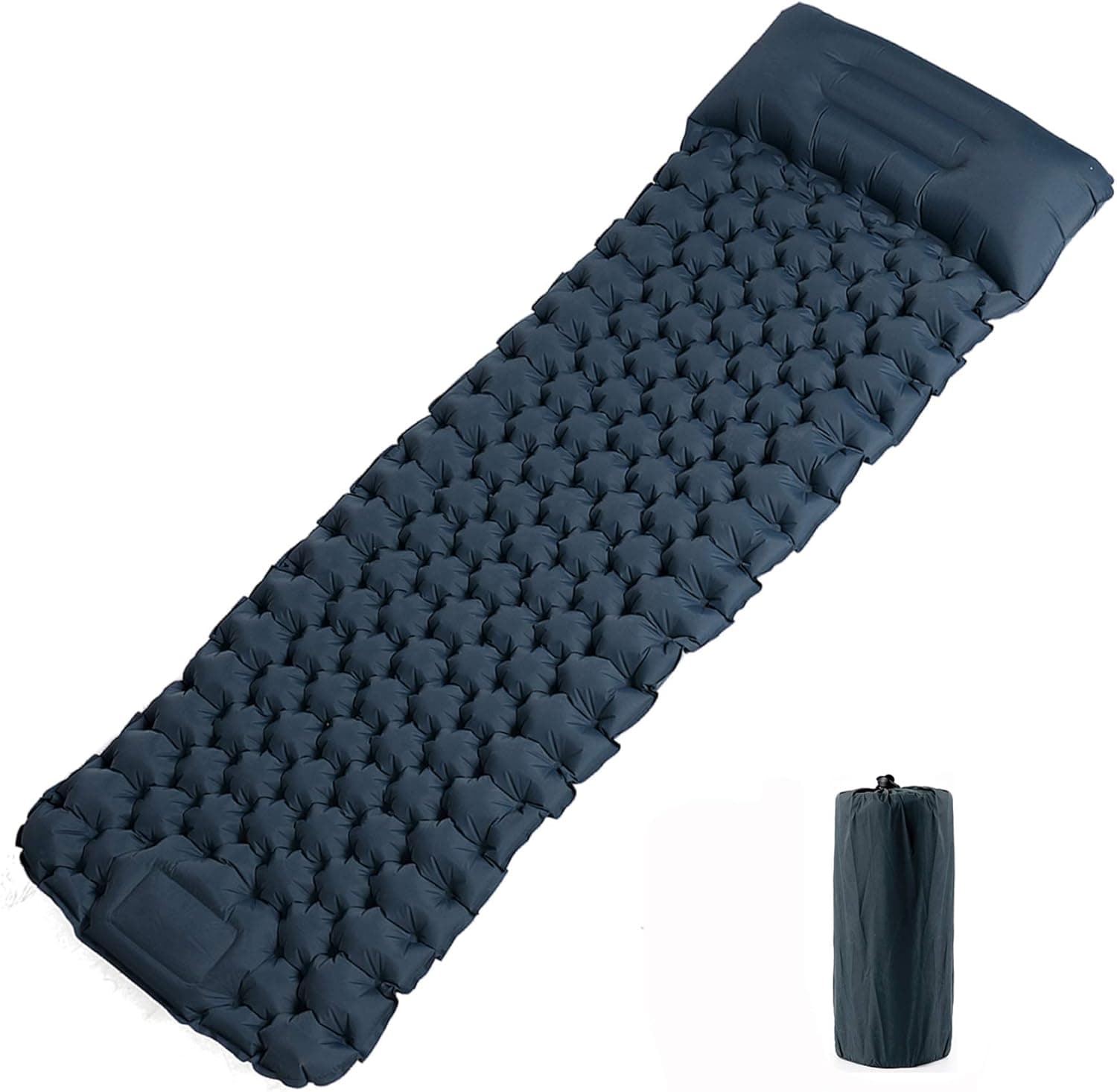 L-SPOUTTO Camping Pad, Extra Wide Self Inflating Sleeping Pad with Pillow Lightweight Ultralight Portable Sleeping Mat Waterproof Camping Air Mat for Backpacking, Hiking, Camping & Outdoor Activities
