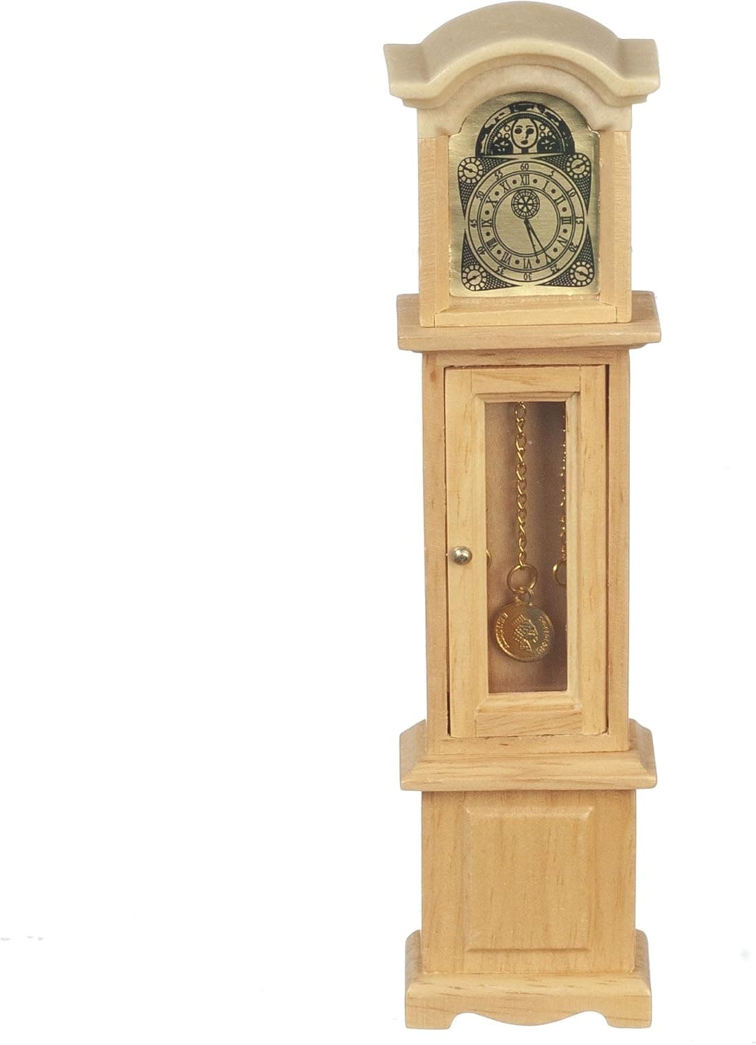 Dolls House Oak Grandfather Clock Miniature Wooden Hall Furniture 1:12 Scale