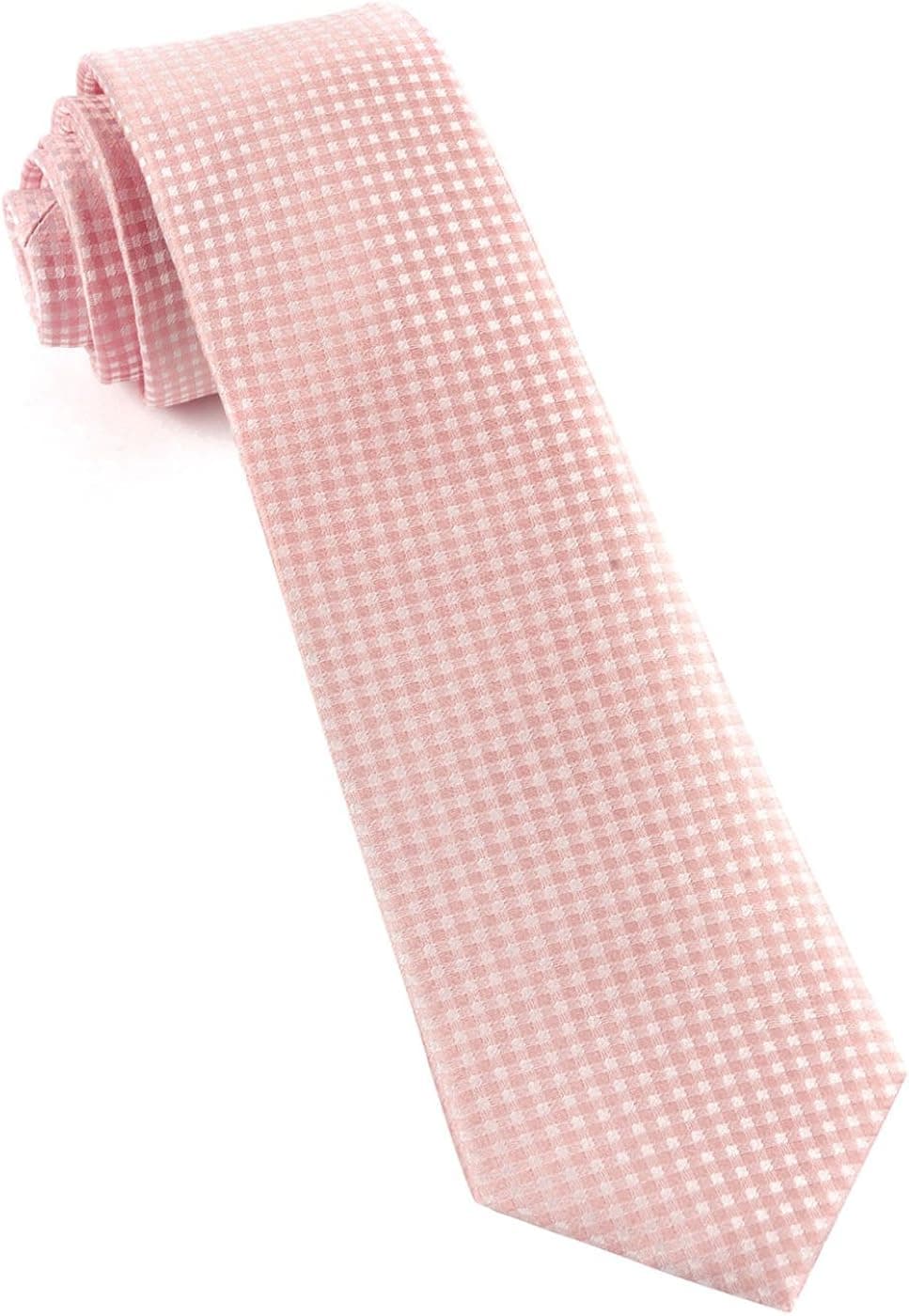 100% Woven Silk Be Married Checks Blush Pink 2.5 Inch Tie