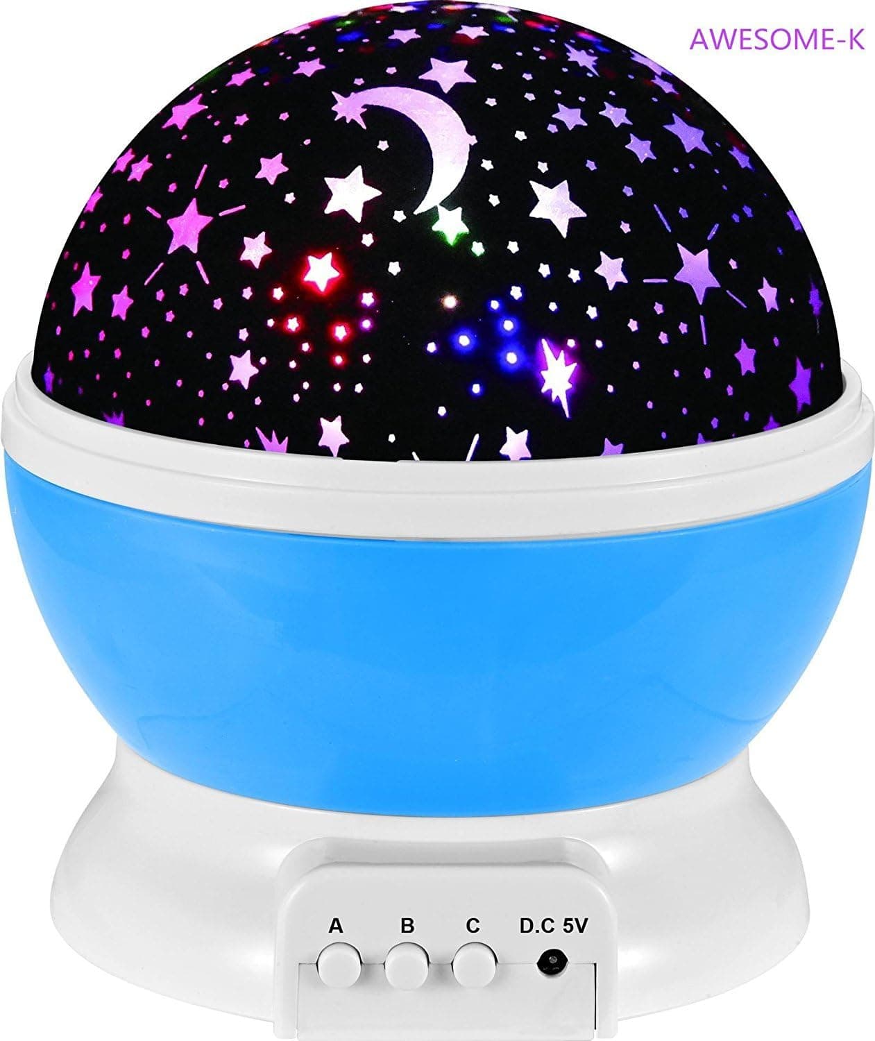Awesome-K Moon-Star Sky Night Lighting Lamp 4 LED Beads (Blue)