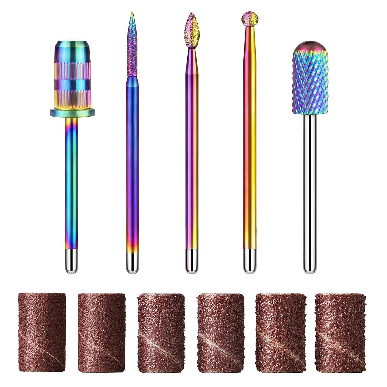 Rechargeable 30000 rpm Nail Drill - Ejiubas Portable E-File with Long Life Battery Cuticle Drill Bit 3/32 Inch Efile Nail Bit Fine Grit for Manicure Pedicure Home Salon Use