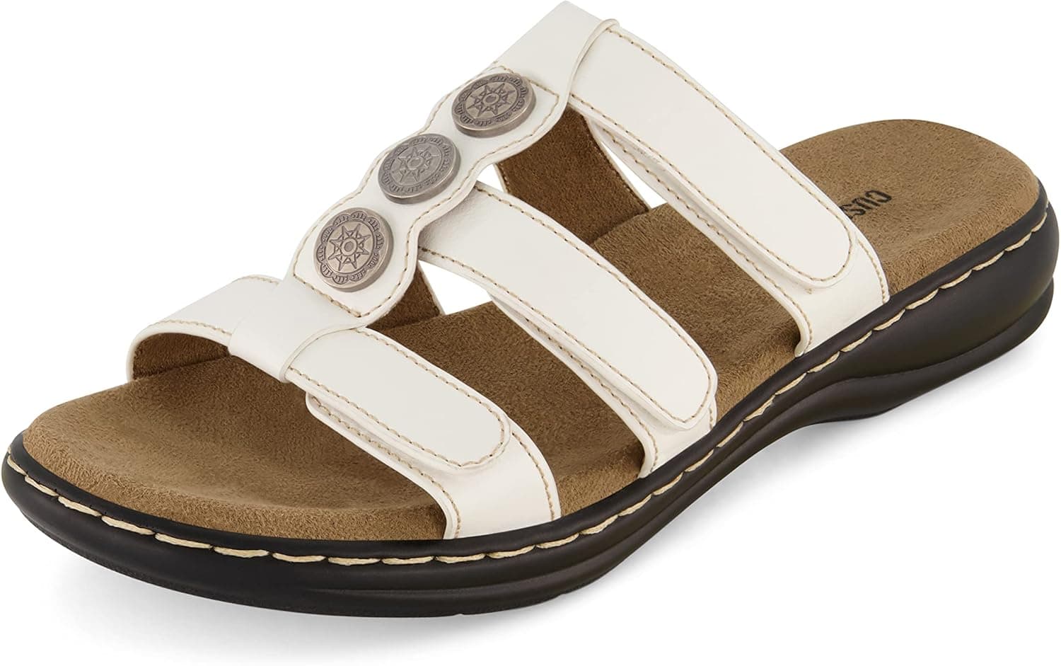 CUSHIONAIRE Women's Bowen comfort footbed Sandal with adjustable straps and +Comfort