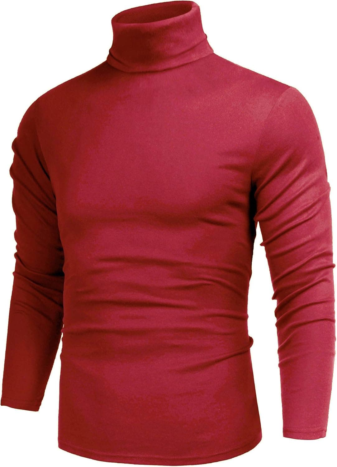 Poriff Men's Casual Slim Fit Basic Tops Knitted Lightweight Turtleneck Pullover Sweater